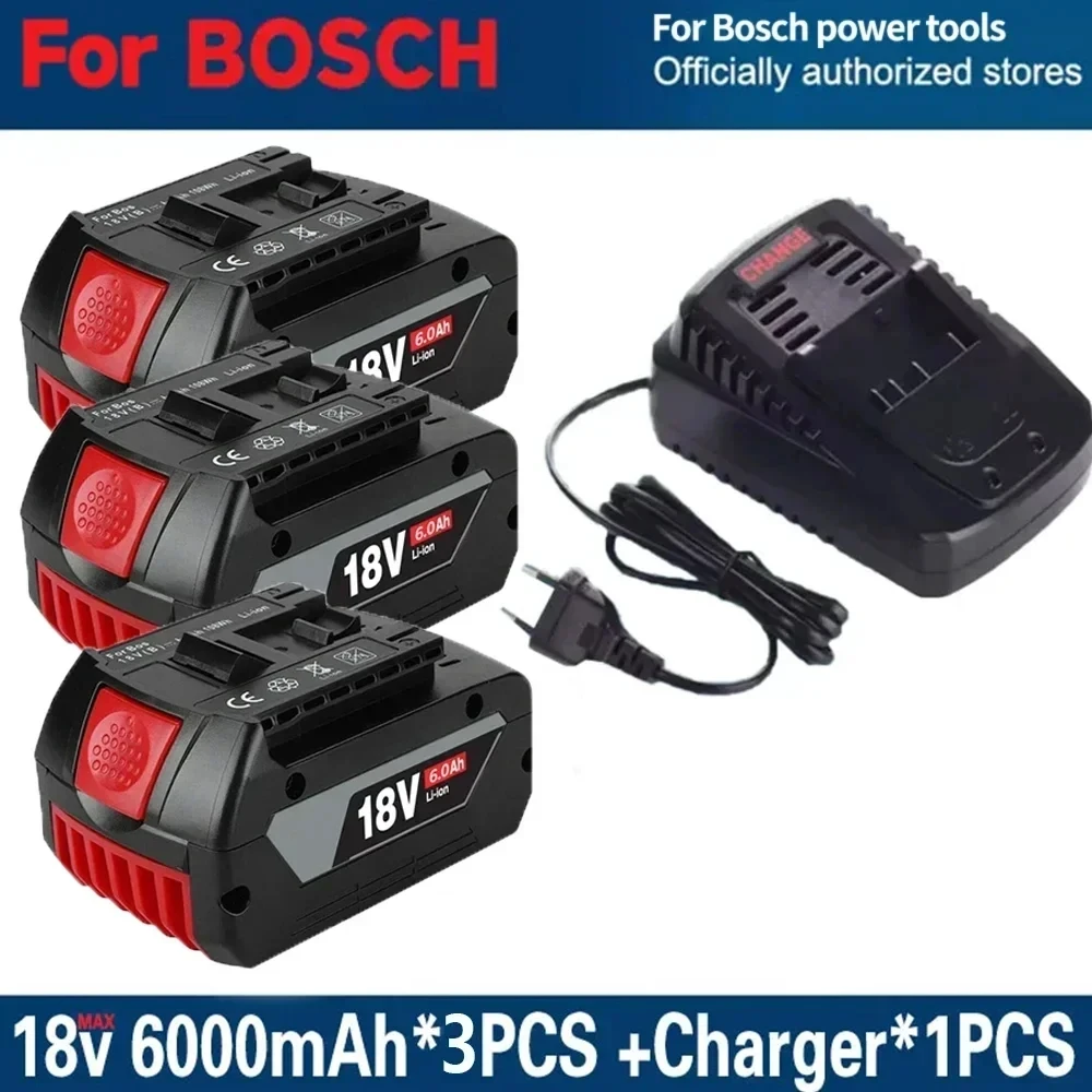 

18V 6000mAh for Bosch BAT618 Battery Professional GBA GBH GSR GSB BAT620 BAT609G BAT614 Electric Drill Replacement Battery