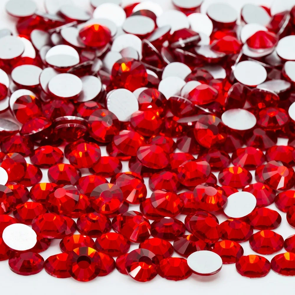 red ss3-ss30 Glitter Crystal Non Hotfix Rhinestones Nails Crystals Стразы Diy Nail Accessories 네일파츠 For Uñas Nail Charms Nail Ar