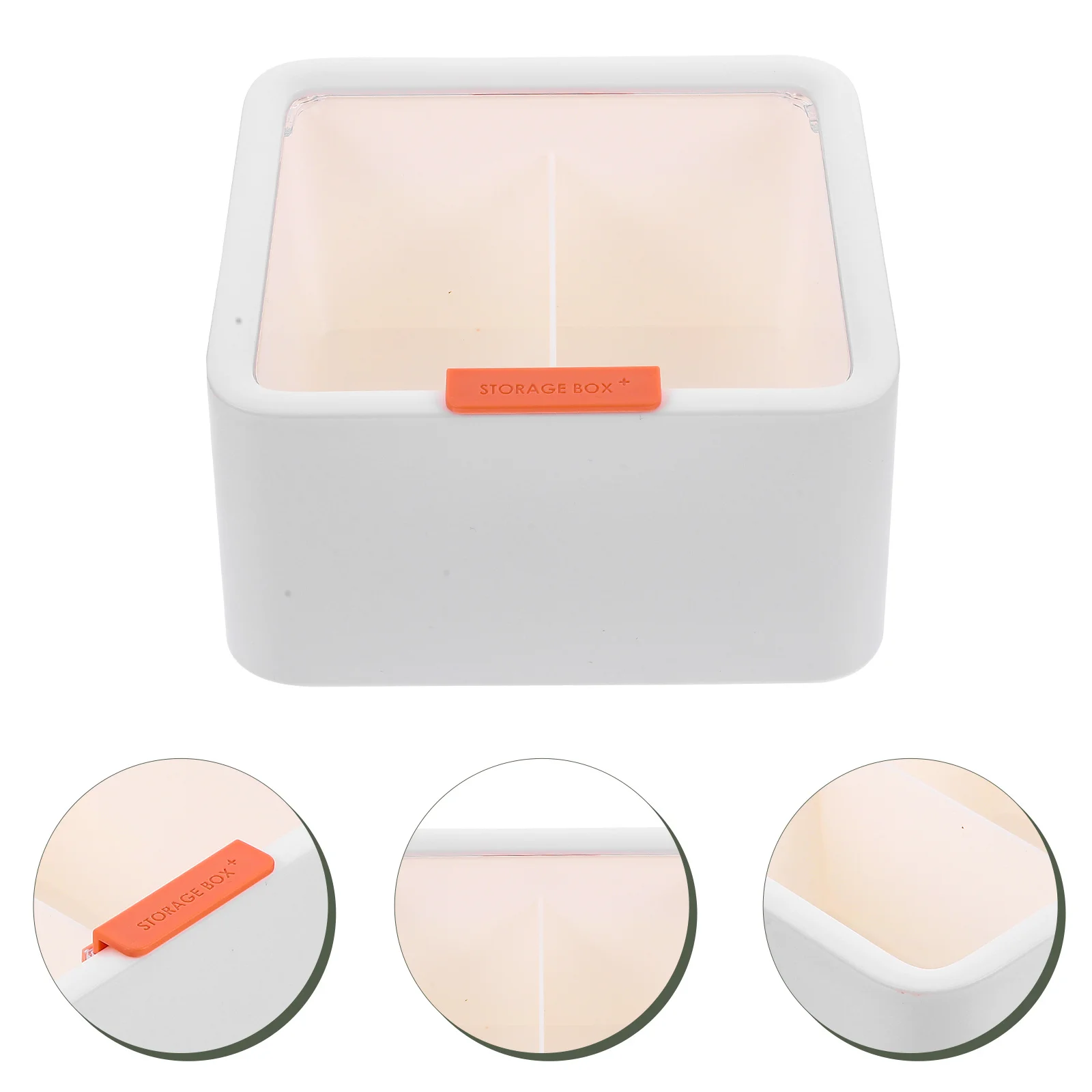 

Cotton Pad Holder Household 2-Compartments Clear Lid Storage Box Makeup Sponge Holder Desktop Organizer