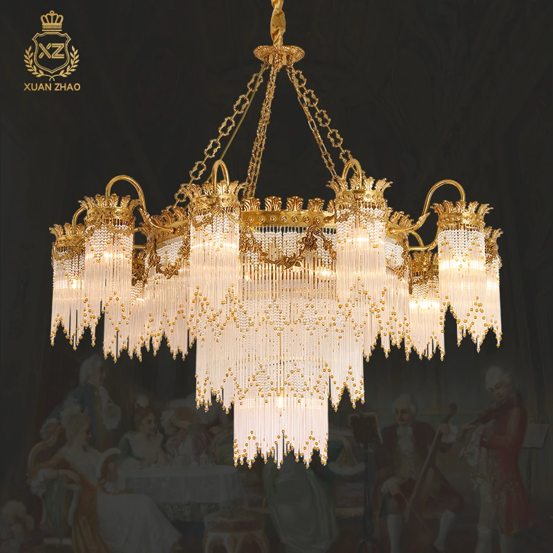 

XUANZHAO European Classical Style High Quality Ceiling Lamp French Living Room Crystal Pendants Decorate The Chandelier