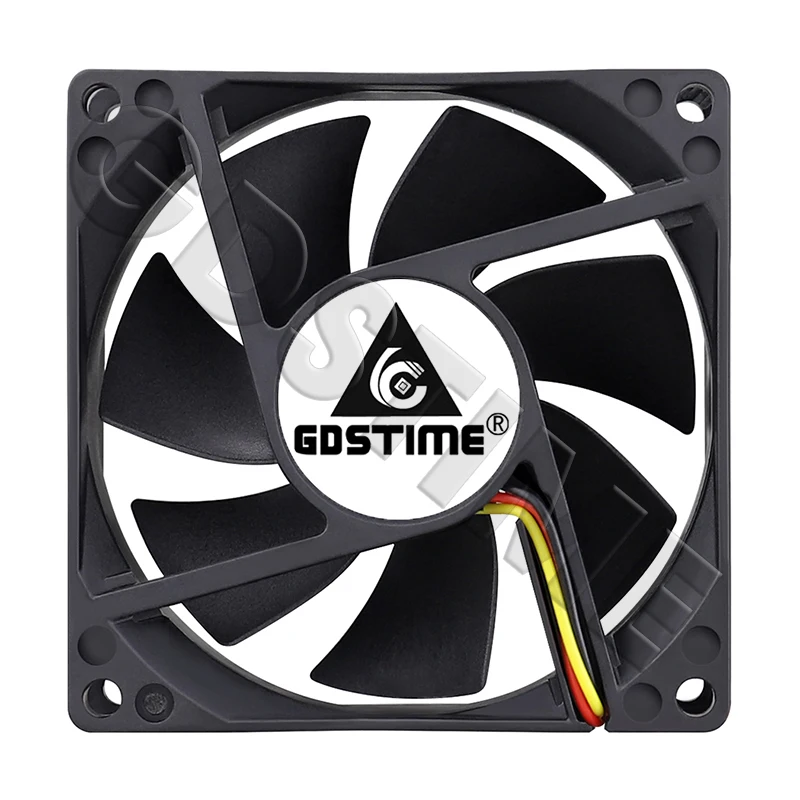 Gdstime DC 5V 12V 24V 48V 8cm 80mm Brushless Computer Case PC CPU Cooling Fan 8025 Axial Cooler Fan 80mmx80mmx25mm Radiator Fan