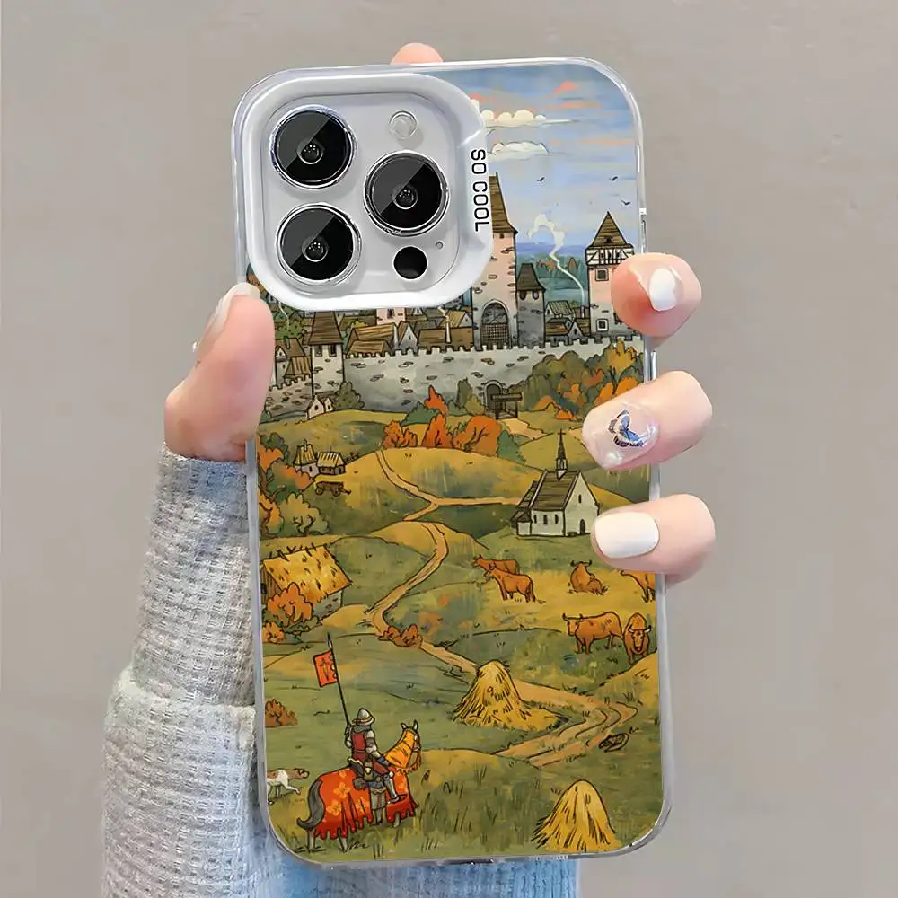 KCD Kingdom Come Deliverance Phone Case For iPhone 16,15,14,13,12,11,Pro,XS,Max,Plus,Mini,SE White Candy Matte Shockproof Cover