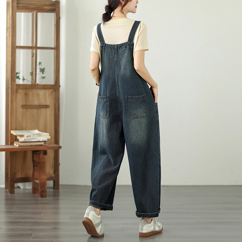 Plus Size Vrouwen Afslanken Een Stuk Jeans Casual Losse Negen Stuk Faionable Rechte Pijpen Broek Artistieke Pendelen Sle