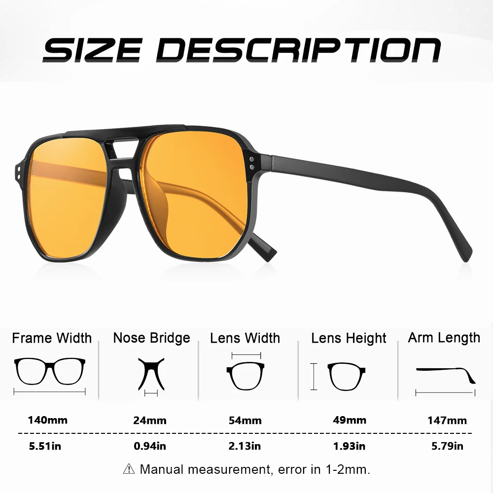 CRIXALIS Herren-Sonnenbrille, Nachtsicht, Tag- und Nacht-Fahrbrille, Sonnenbrille für Männer und Frauen, modische Outdoor-Brille für Erwachsene, UV400 – Detail 2