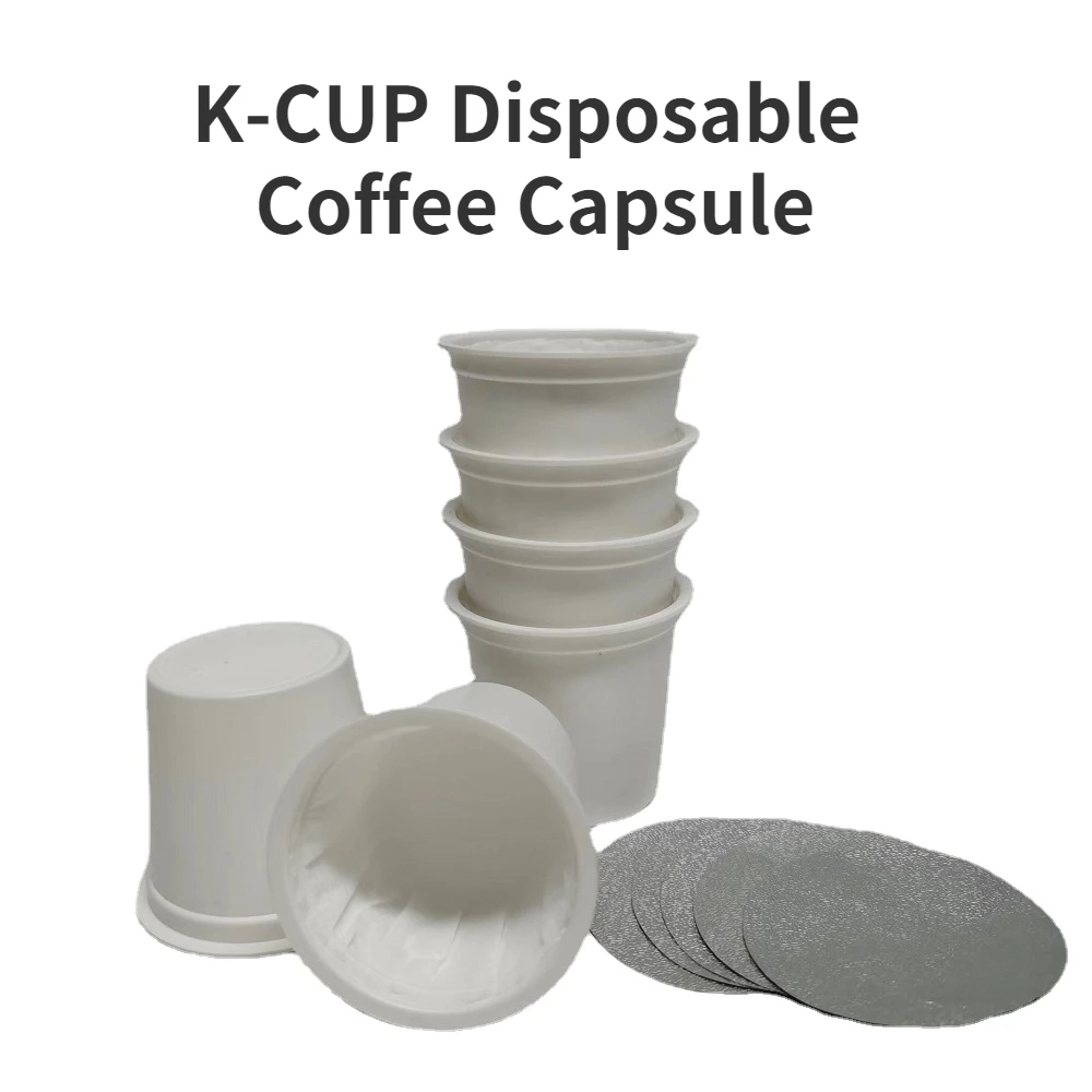 200pcs K-Cup Coffee Capsule Cup With Machine Sealing Foil Lids kcup Disposable Filling Shell For Keurig Capsules Machine