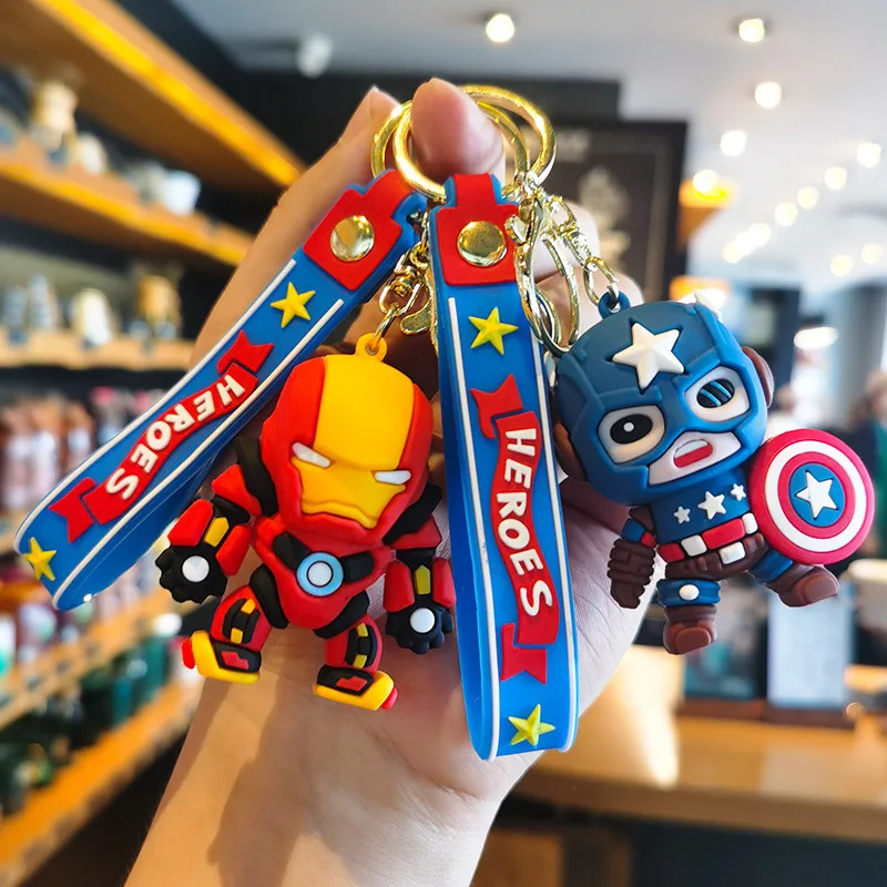 

Cartoon Marvel Extraordinary Good and Evil Drip Glue Spider-Man Keychain PVC Silicone Car Couple Wholesale Kawaii Cute