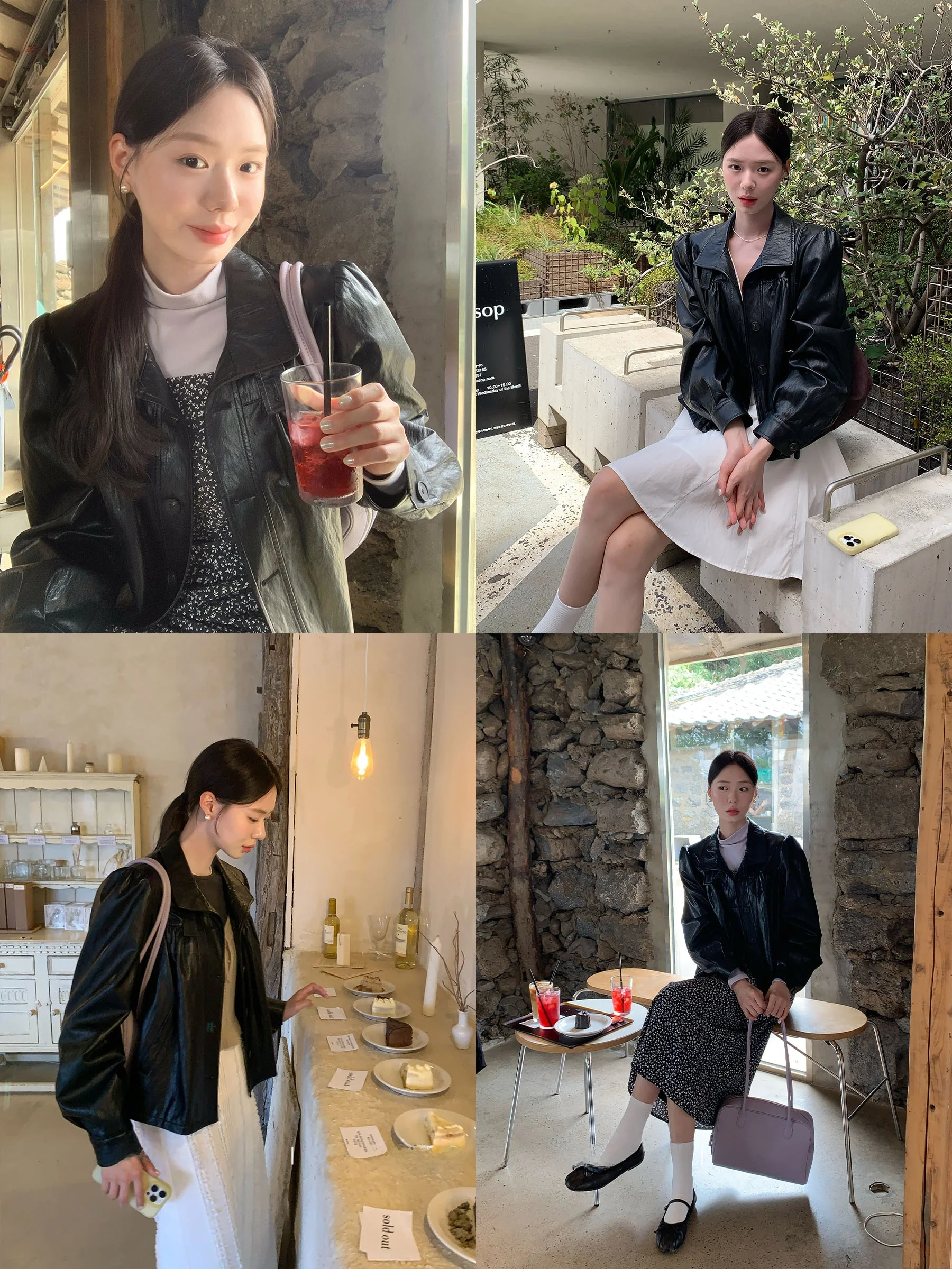 

Ретро кожаное пальто с крупным цветочным принтом Austin Road, корейский структурный дизайн, декоративные пуговицы, свободный крой, длинный рукав