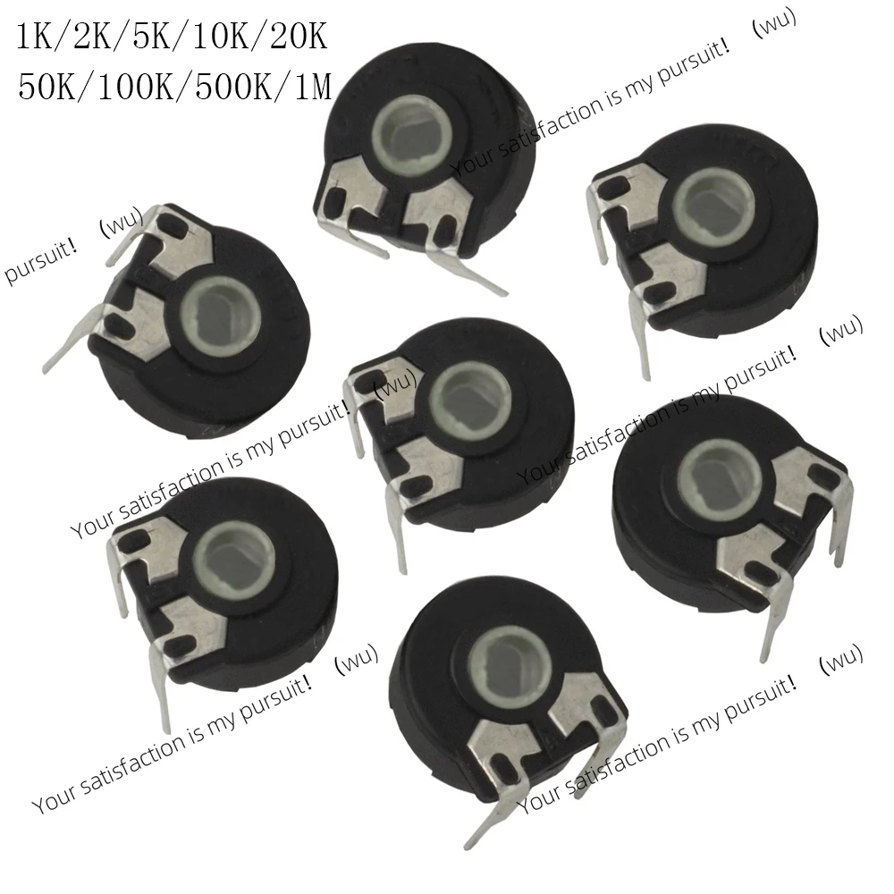 Horizontal Potentiometer PT15 1M Elliptical Hole Horizontal Adjustable Resistor 1K 2K 5K 10K 20K 50K 100K 500K 5PCS