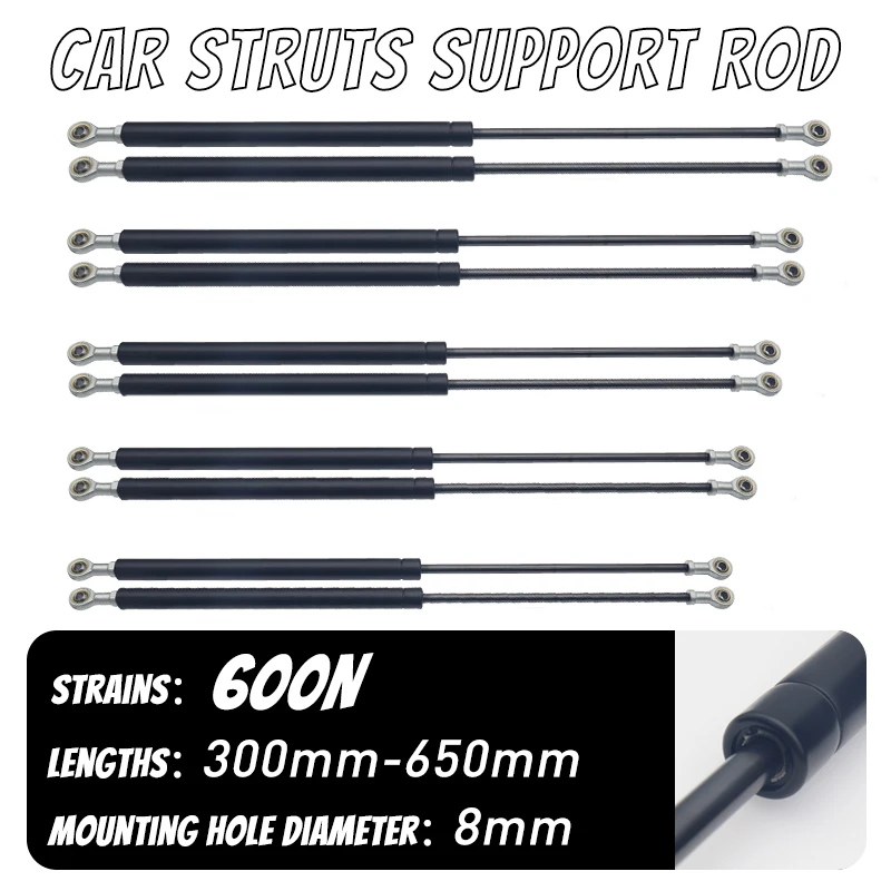 2 шт., 600N, универсальные стойки, газовые стойки, пружинный амортизатор, поддержка хранения окна на колесах, кемпер 300/350/400/450/500/550/600/650 мм