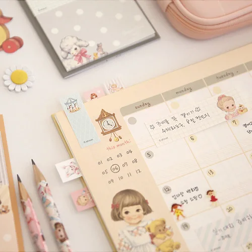 140 pages/set Cute British Girl Sticky Notes Memo Sheet Pad Planner Sticker To Do List Office Decor Memo Sheets Sticker Marker