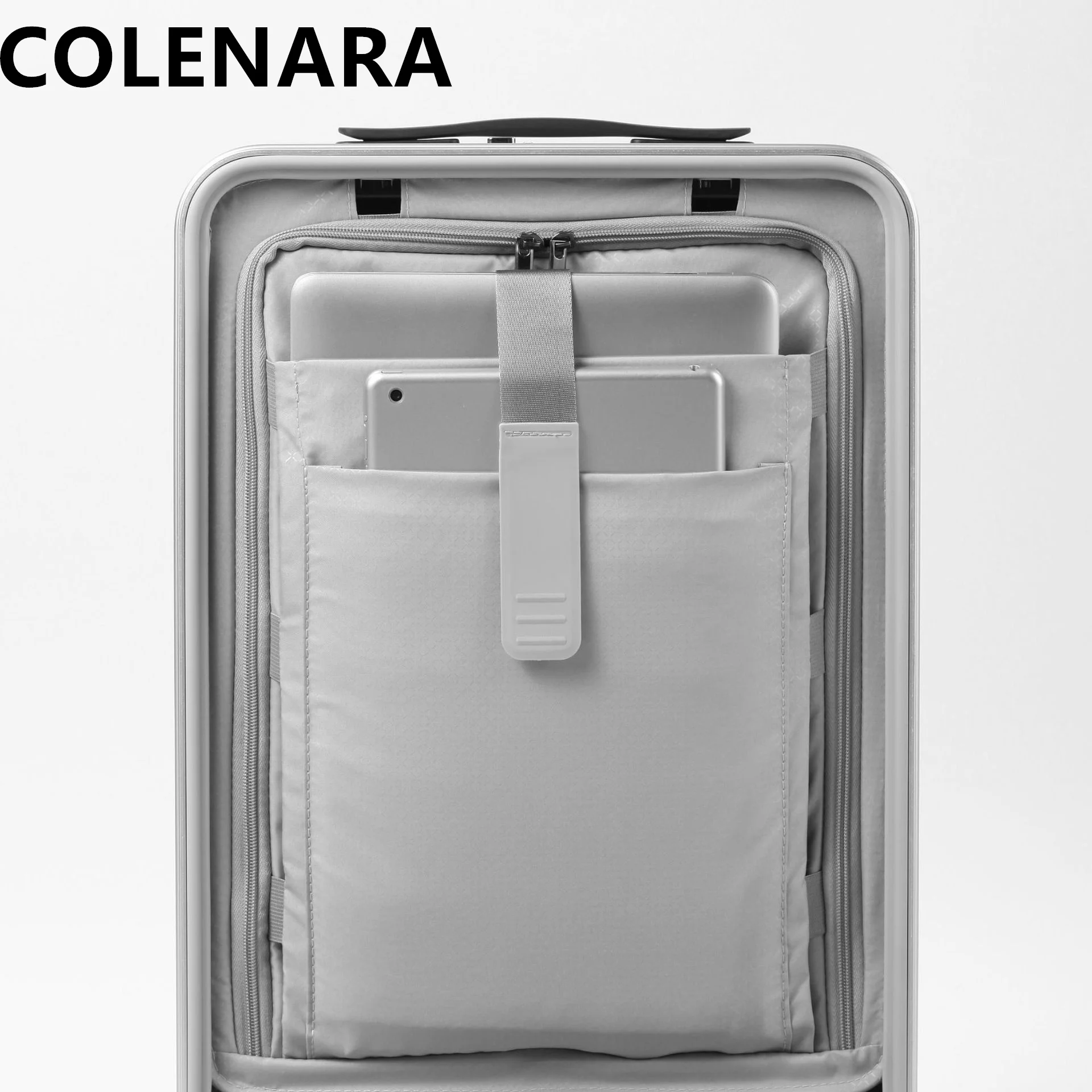 COLENARA-صندوق أمتعة من سبائك الألومنيوم والمغنيسيوم ، حقيبة ترولي للأعمال ، حقيبة فتح أمامية ، 17 بوصة ، 20 بوصة ، جديد