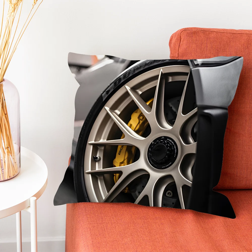 Bbs-S Super Car  Wheels Pillow Case Pillow Case Living Room Sofa Cushion Cover Suitable For Home Bedroom Room Decoration