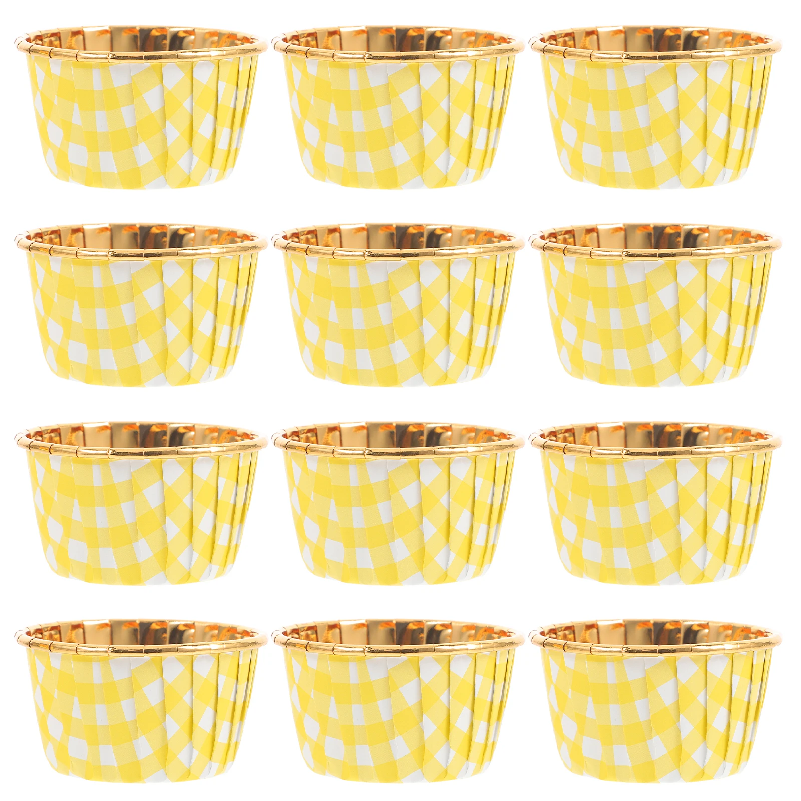 

50pcs Baking Cake Paper Cups Large Ruffled Plaid Muffin Liners Food Grade Aluminum Foil Case Heat Resistant