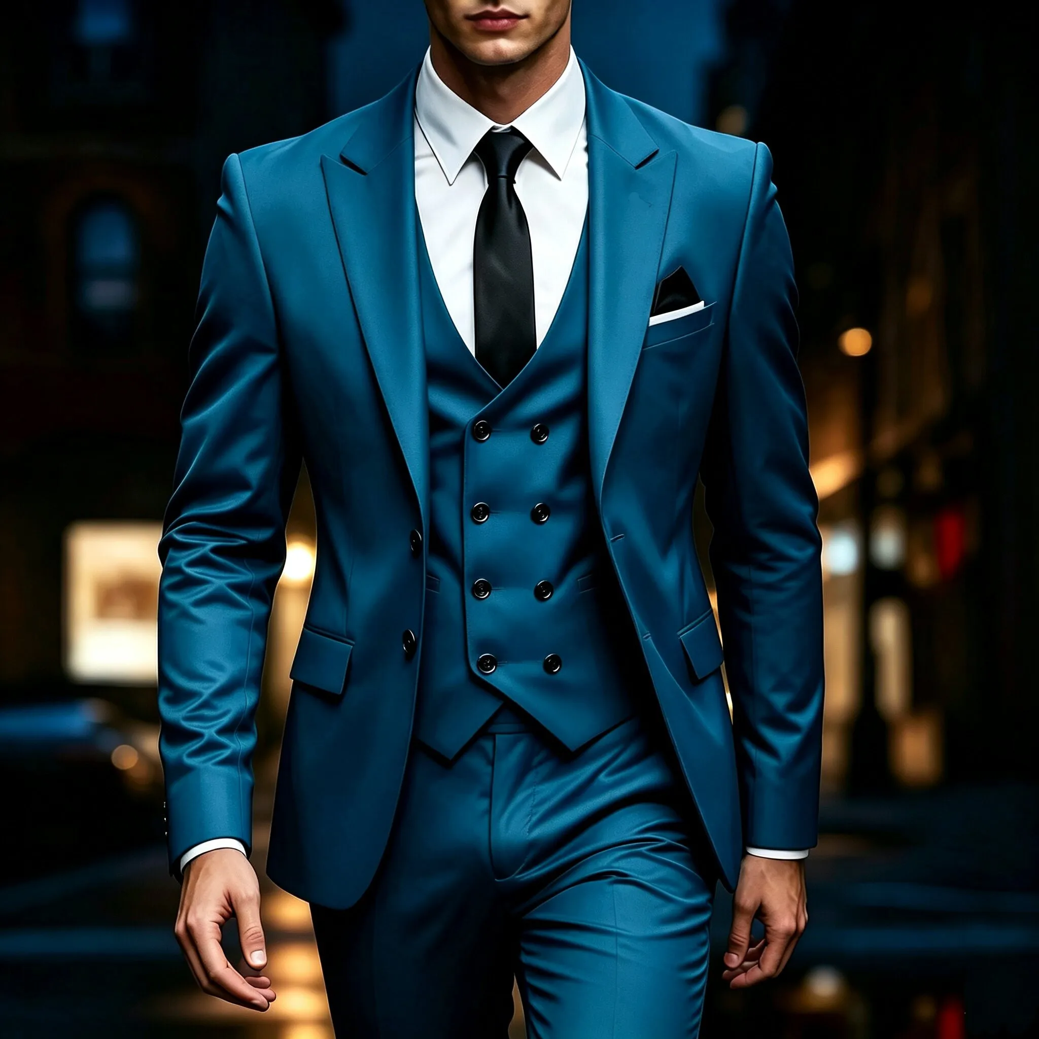 Men's 3‑Piece Suit | Wedding Business Formal Blazer & Trousers for Prom, Banquet & Official Occasions