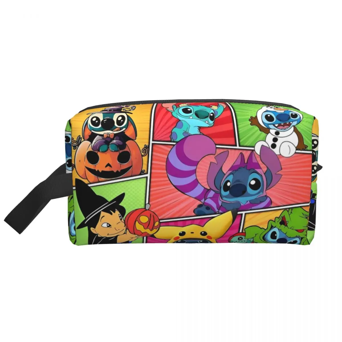 

Cartoon Stitch Print Storage Organizers For Necessaries Portable Kawaii Cosmetic Bags Polyester Restroom Woman Makeup Pouch