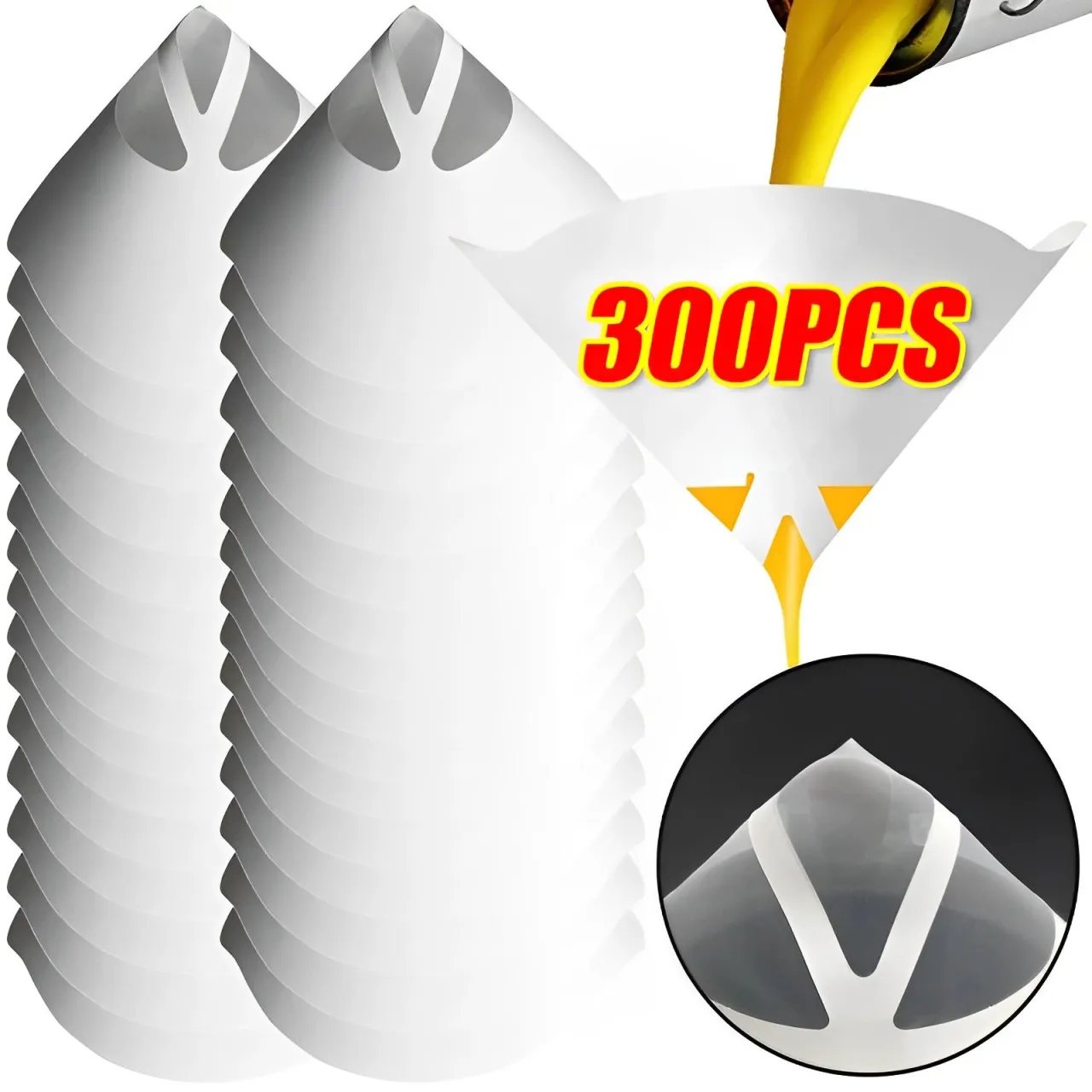 10/300Pcs Disposable Car Paint Spray Mesh Paper Filter Purifying Straining Funnel Paint Filter Conical Nylon Micron Paper Funnel