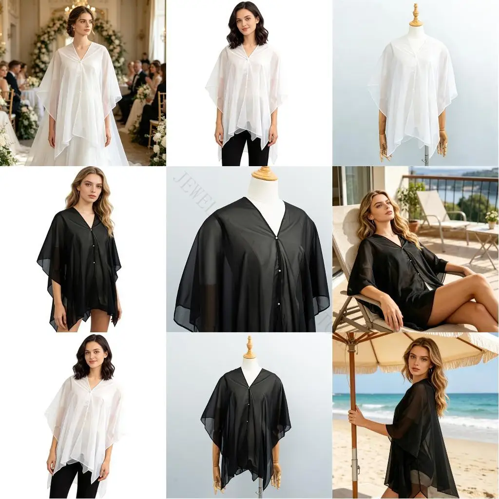 R7UF Capas suaves reversibles del mantón decorativo del abrigo del hombro boda para diversas ocasiones