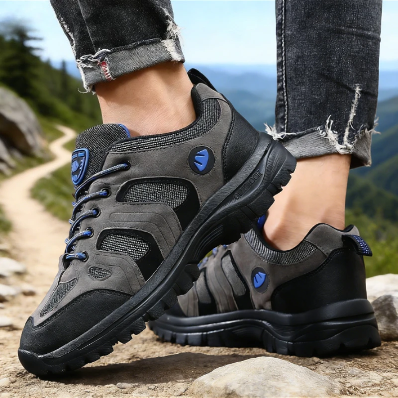 

Durable Men's Hiking Shoes Breathable Mesh Upper Non-Slip Wear-Resistant for Outdoor Trekking Mountain Climbing Camping Walking