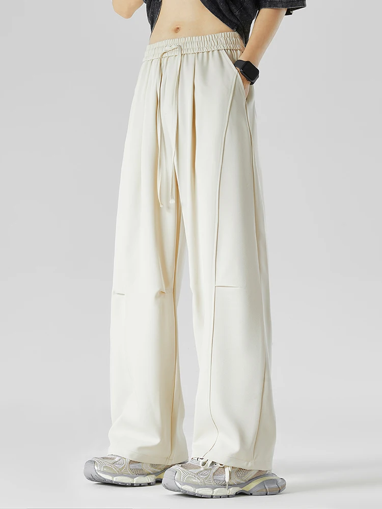 

Летние тонкие мужские повседневные брюки, свободные широкие брюки Qui Dry, прямые длинные брюки, американский Sle Faionable, универсальный Spor