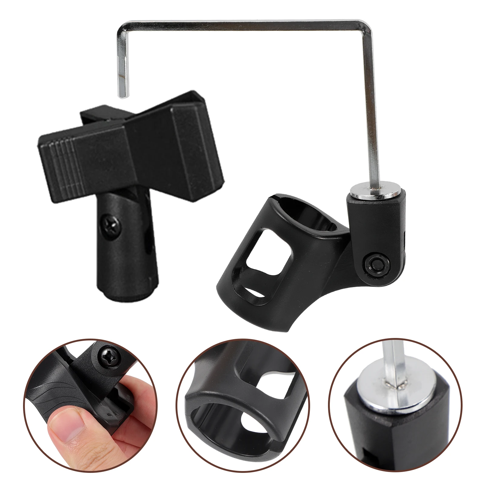 1 set 1 Set Portable Metal Microphone Holder For Saxophone Clip Lifter Durable Mic Support Practical Accessory Stand Bracket
