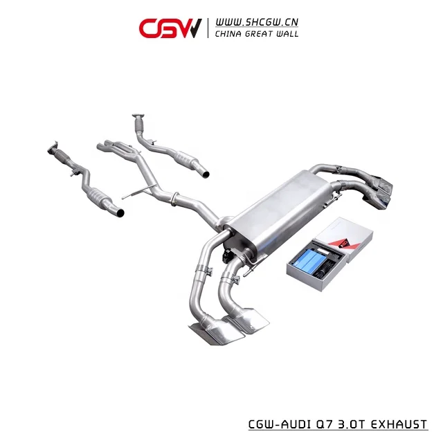 Plug and Play Car Stainless Steel 304 Electronic Valves Exhaust and Front Pipes for  Q7 3.0T SQ7 Style