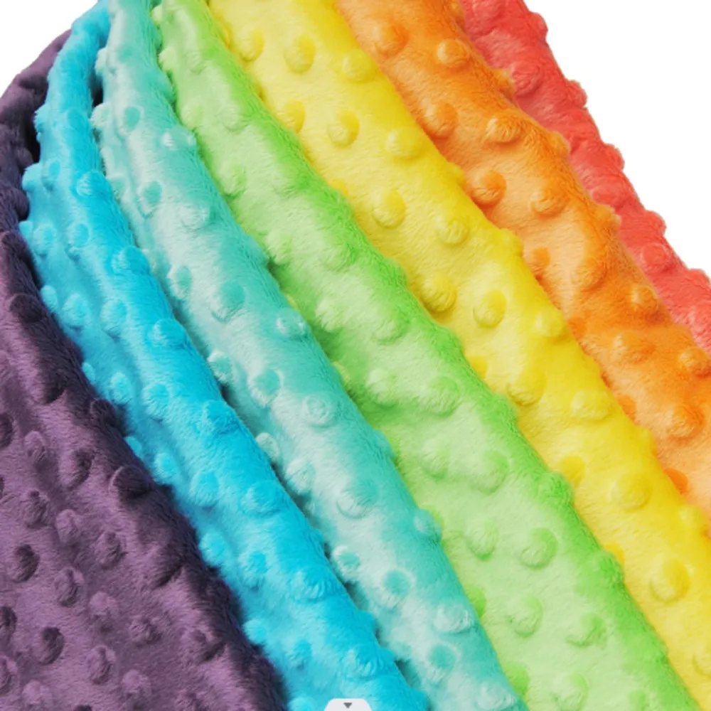 Minky Dot Fabric 45x45cm For Baby Comfort Blankets 1mm Pile Length Polyester Single Sided Plush Pacify Baby Dimple Plush Fabric