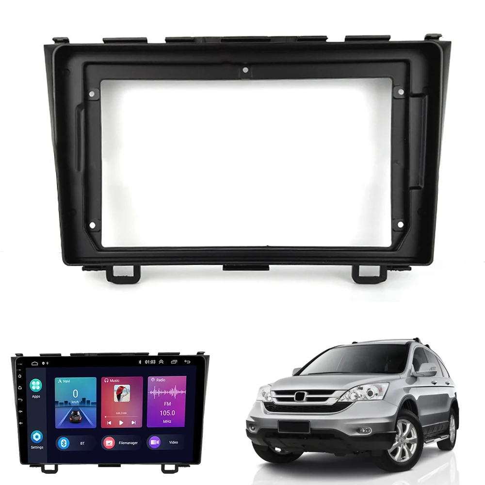 Car Stereo Radio Fascia for Honda CRV 2008 2009 2010 2011 GPS Navigation Frame Replacement Fitting Kit Face Plate Accessories