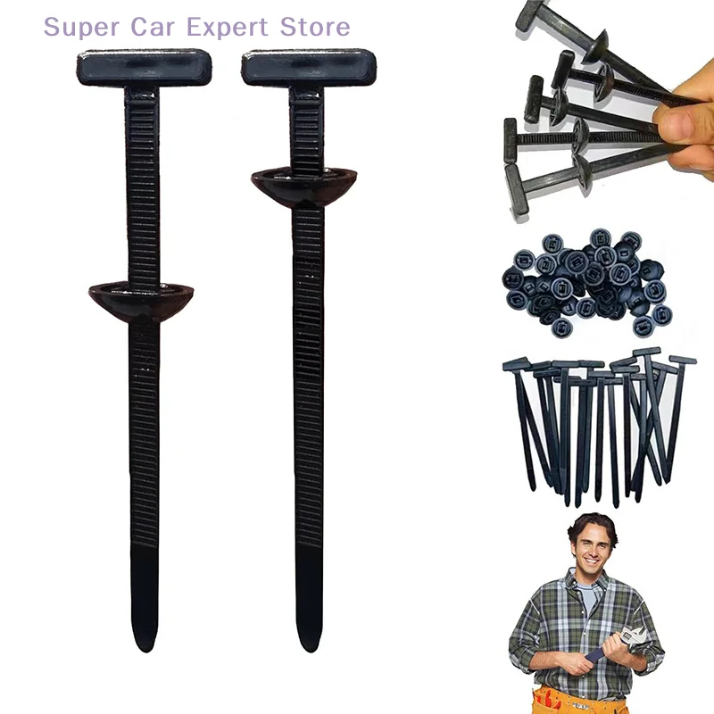 

10-100Pcs Nylon Universal Cable Tie Buckle Self-Locking Zip Ties Holder With Pin Button Multipurpose For Car Daily Repair
