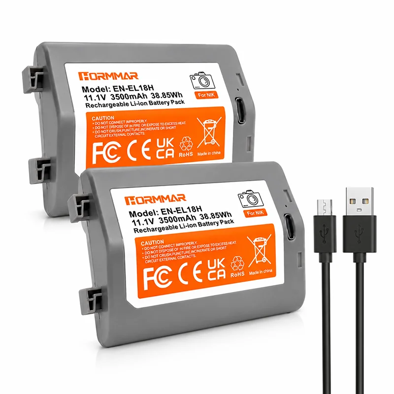 EN-EL18H Battery 3500mAh USB-C Direct Charging EN-EL18 Battery For Nikon D4 D4S D5 D6 Z9 Camera Rechargeable Battery Pack