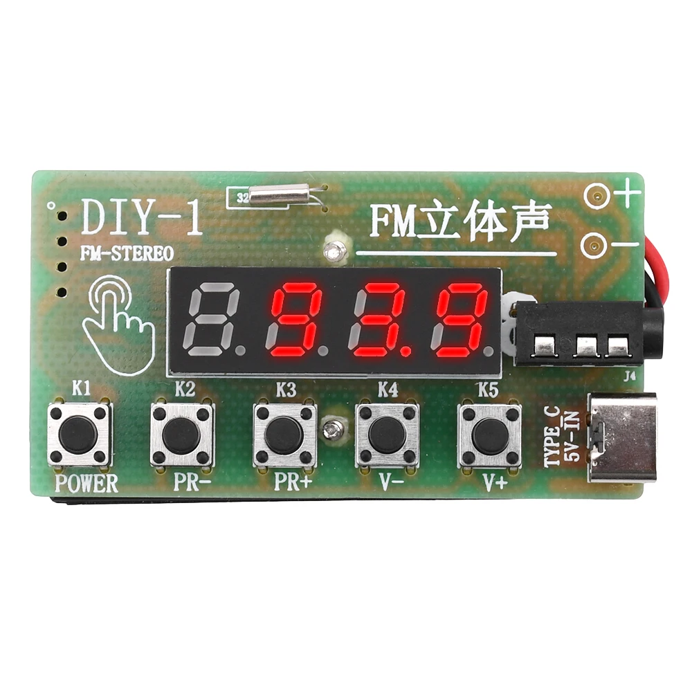 Radio sintonizador digital AM/FM de onda media de 87–108 MHz, kit de radio estéreo de doble banda para bricolaje, adecuado para lecciones de soldadura, etc.
