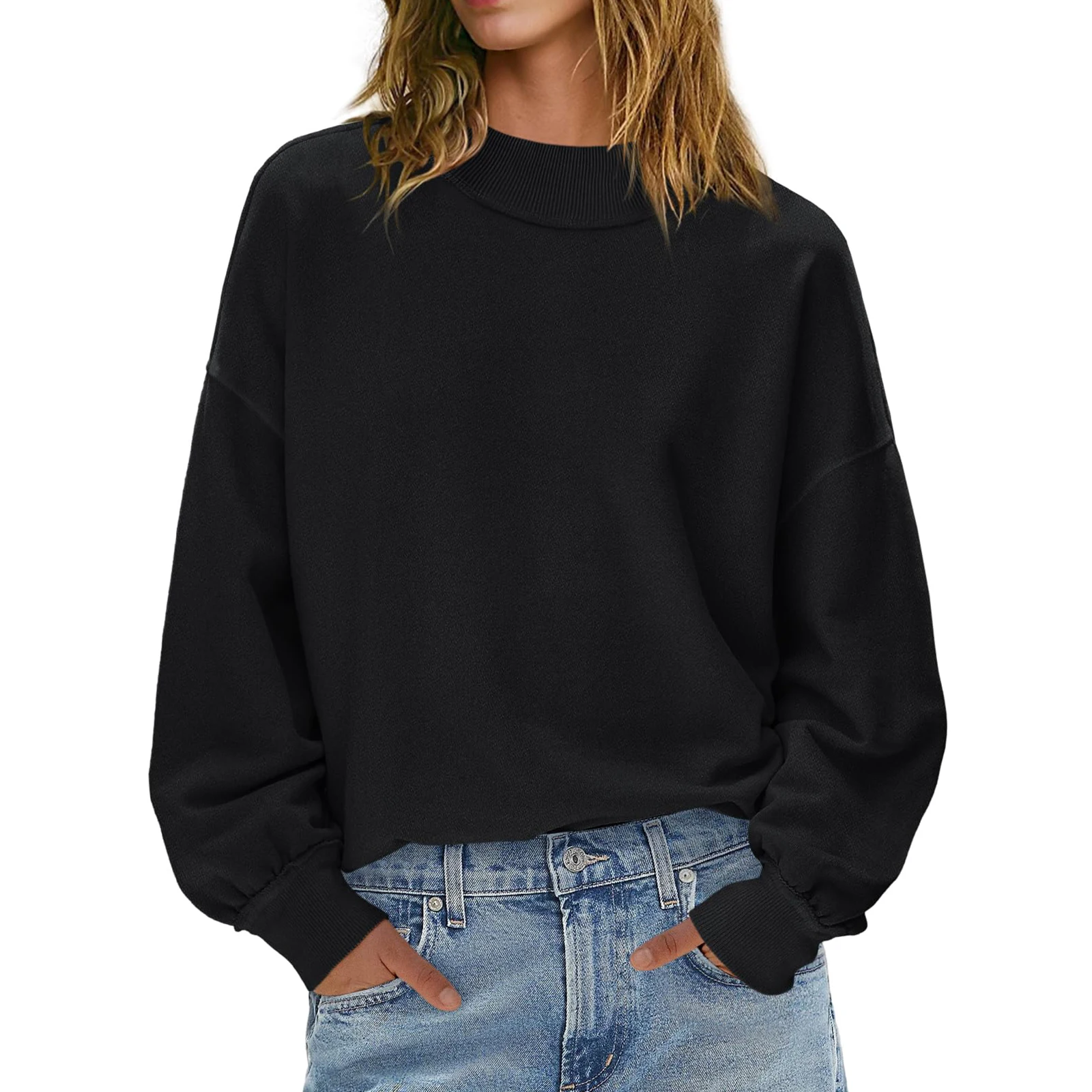 Sudadera deportiva informal de manga larga de Color sólido a la moda para mujer, Top, ropa de invierno para mujer