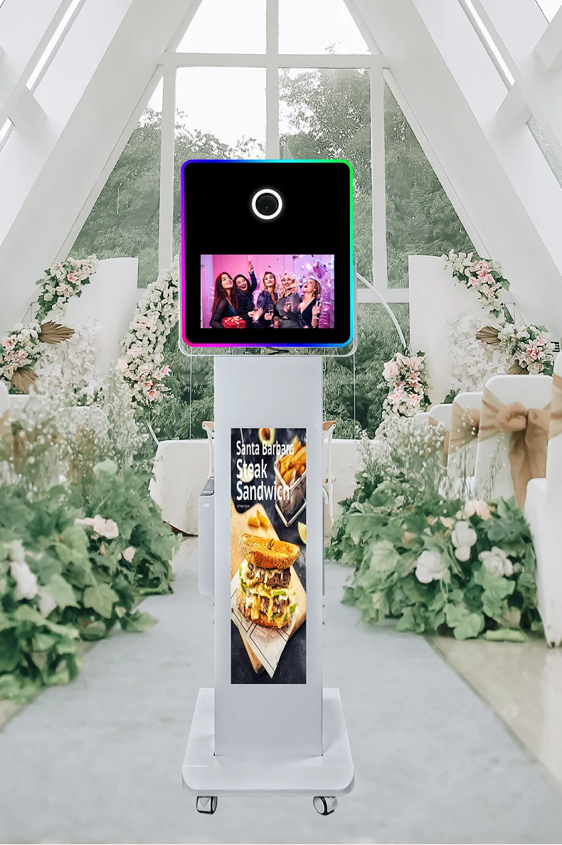 15.6'' Full Touch Digital DSLR Camera Photo Booth Business Event Wedding  Selfie Machine Dynamic Screen Stand Wifi Connect Print