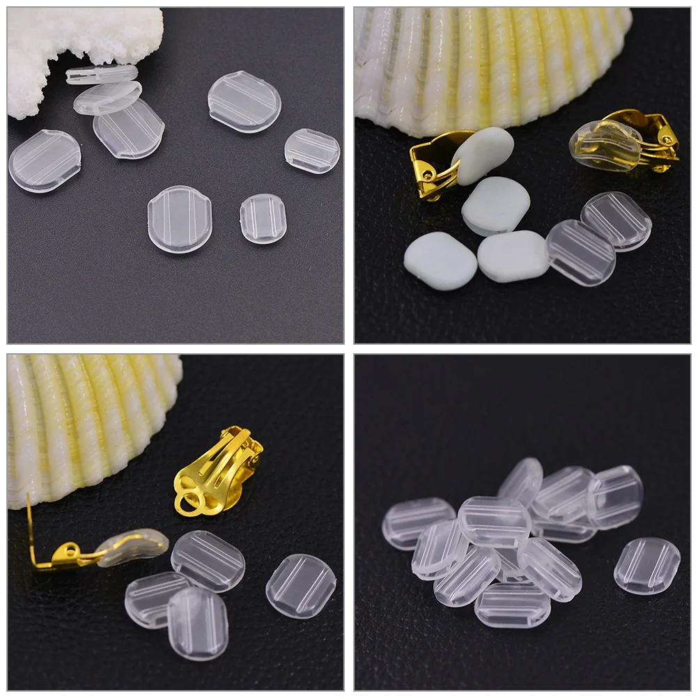 40 Pcs Ear Clip Pads Rings on Earring Backs Backings Non-slip Mat Cushions Pvc Clear Child for Earrings