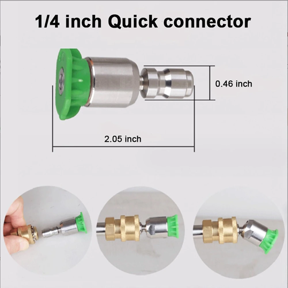 Imagem -02 - Kit de Pontas de Lavadora Rotativa 360 ° Ligação Rápida 4000 Psi Graus Múltiplos Bicos de Pulverização 15 25 40