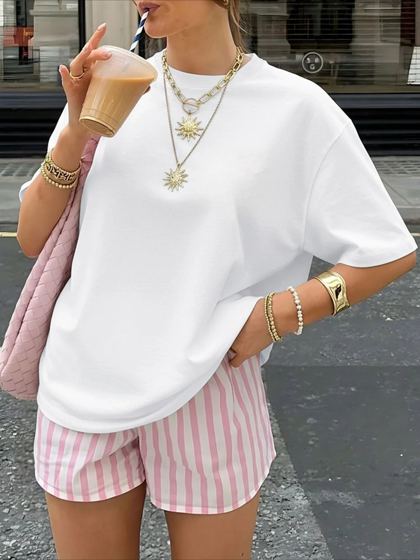 Vintage Brunch Club Back Print Women's Casual Shirt Round Neck Short Sleeve Graphic Tops Tees Oversized T-shirt Female Clothing