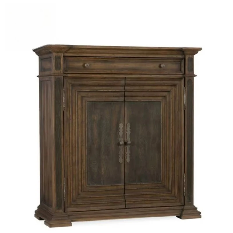 

Vintage solid wood dining table sideboard, traditional home furniture with storage function