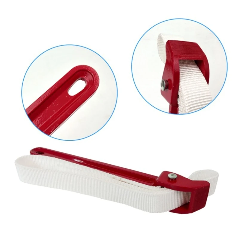 Nylon Strap Filter Wrench Adjustable Spanner Non-slip Aluminium-Handle Firm Grip Dropship