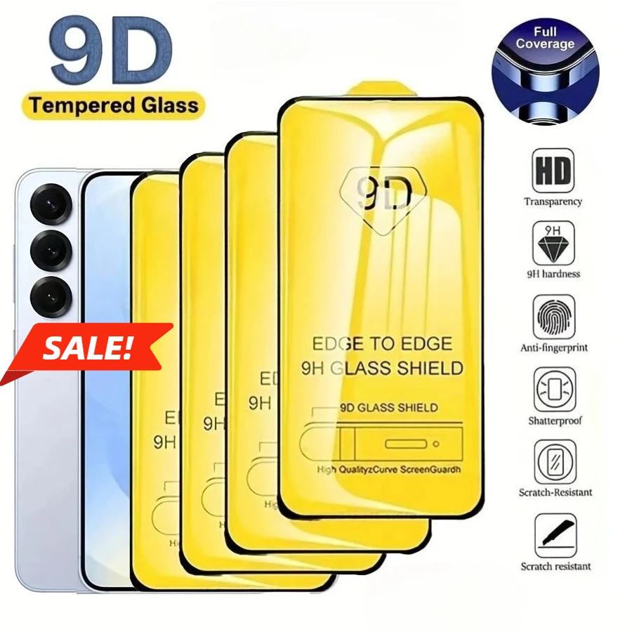 

4 шт. полноэкранное закаленное стекло 9D для Samsung Galaxy A15 A16 A24 A26 A35 A36 Защитная пленка для экрана Samsung A56 A55 A53 A41 A73