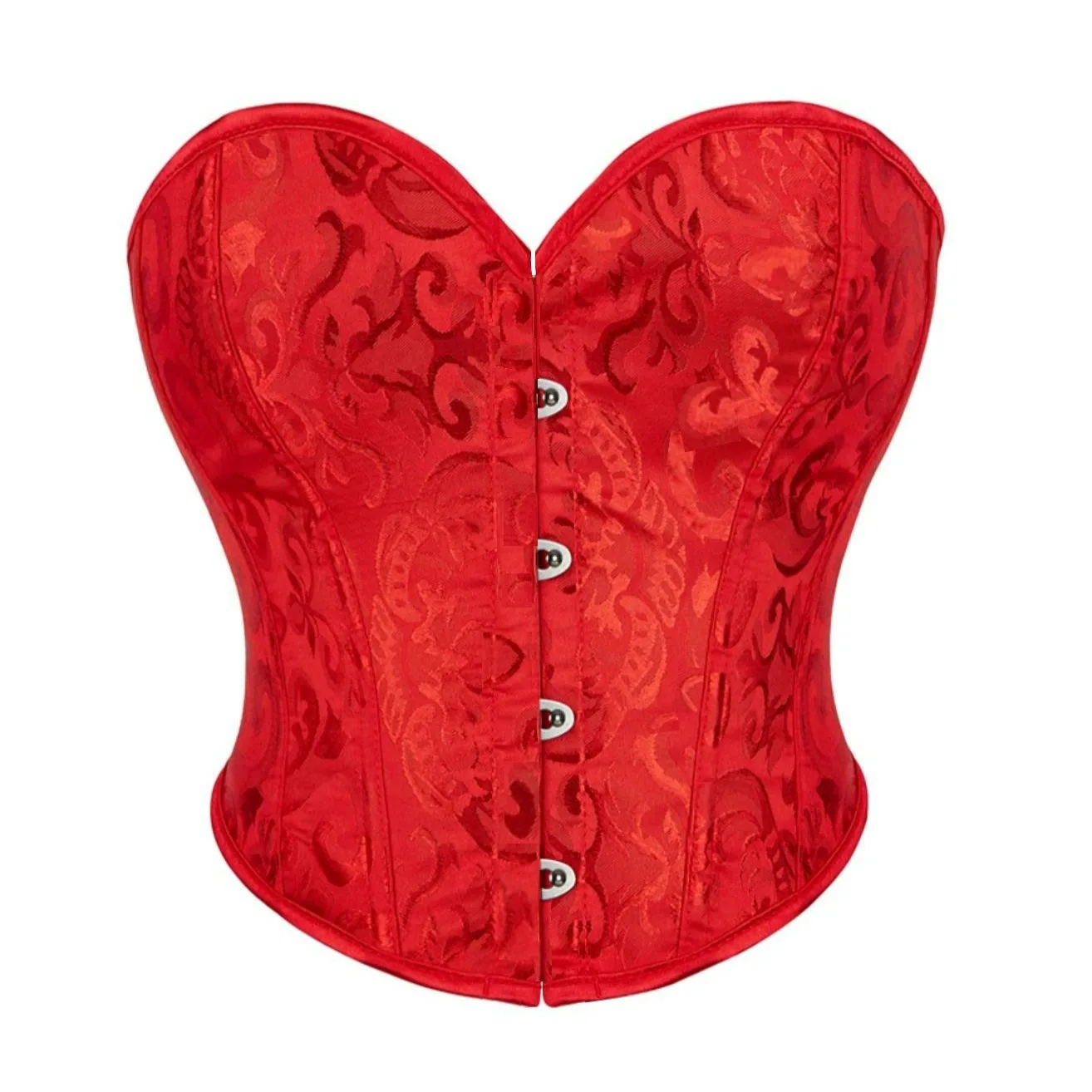 Short Style Overbust Corset Lace Up Plastic Bones Crop Top Korset Women Basques Jacquard Waist Bustier Vest Gothic Costume