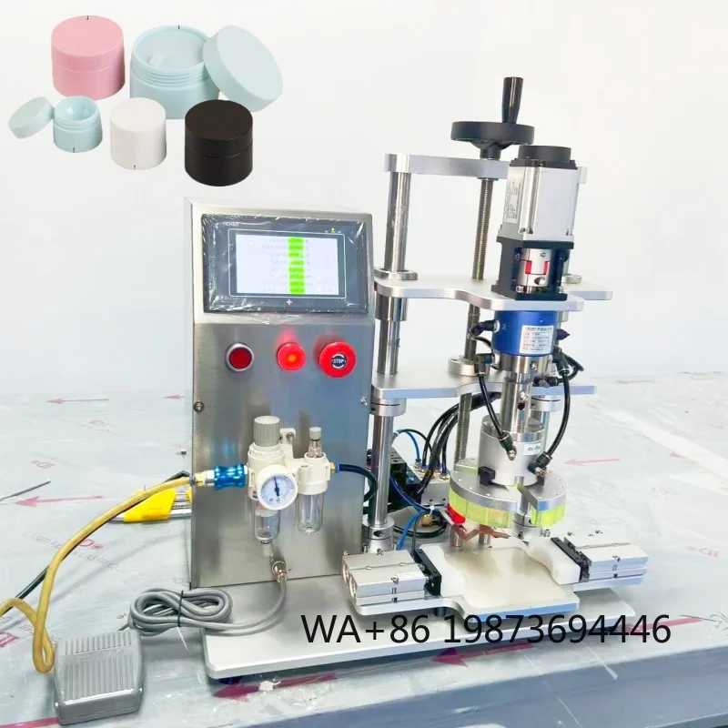 Semi-Automatic Servo Plastic Bottle Capping Machine, Screw Closer for Vials