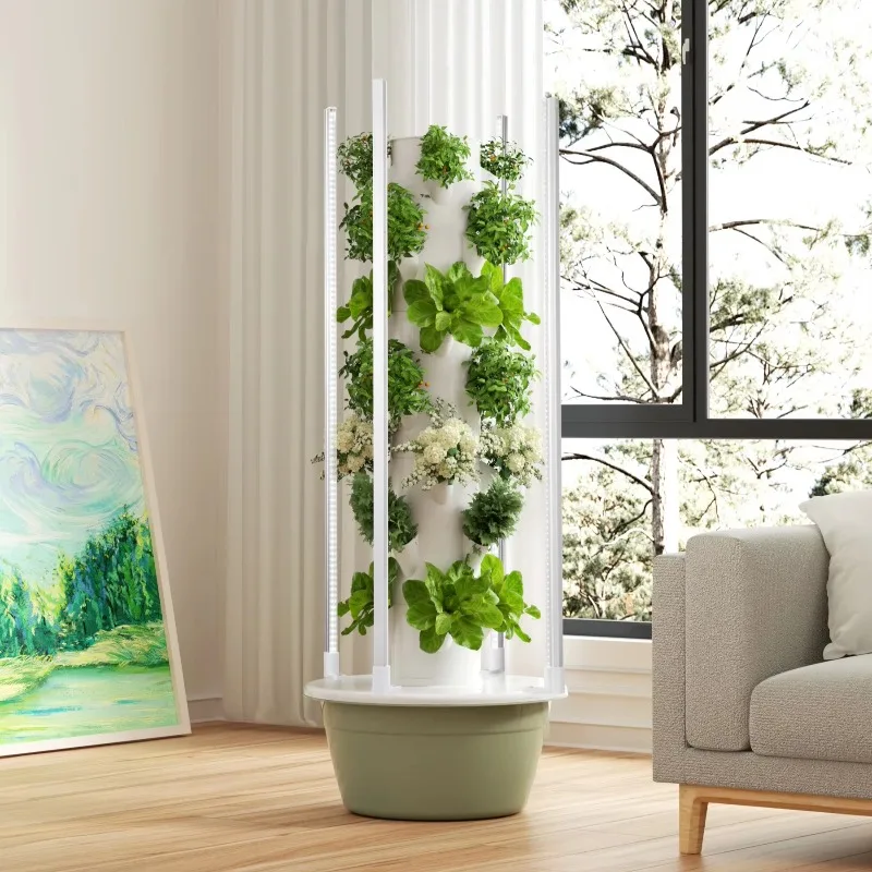 

Garden System Indoor Hydroponic Growth Tower Vertical Garden System with 5-13 Floors and Optional Light Emitting Diodes