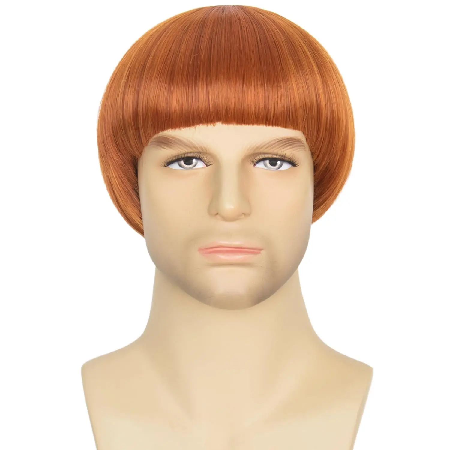 

Men's Short Straight Ginger Wig with Bangs, 60S Style, Halloween Party Cosplay Synthetic Fiber Wig