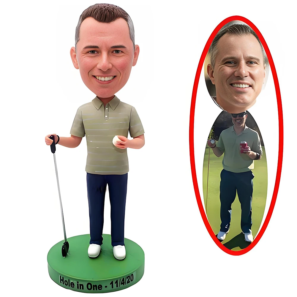 Custom bobblehead, Casual Golf Handmade 𝐏𝐞𝐫𝐬𝐨𝐧𝐚𝐥𝐢𝐳𝐞𝐝 Sculpture Gift for Men, Boyfriends, Husbands, Grandchildren