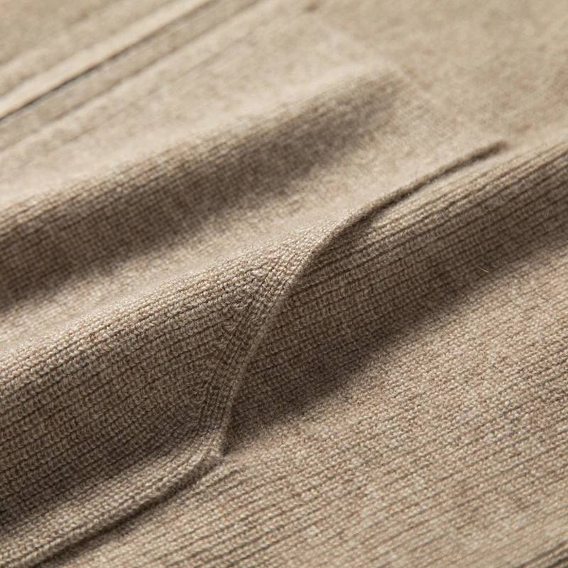 2025 Sweater Men's Cardigan Hoodies 100% Pure Cashmere 2025 Fall Winter Warm Long Sleeve Zip Sweatshirt Sport Hooded Jacket