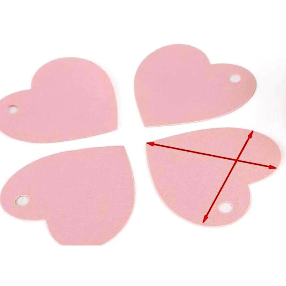 

50Pcs Pink Heart-Shaped Paper Tags Pre-Punched Hanging Tags for Wedding Valentine Christmas Gift DIY Tag Paper Tag