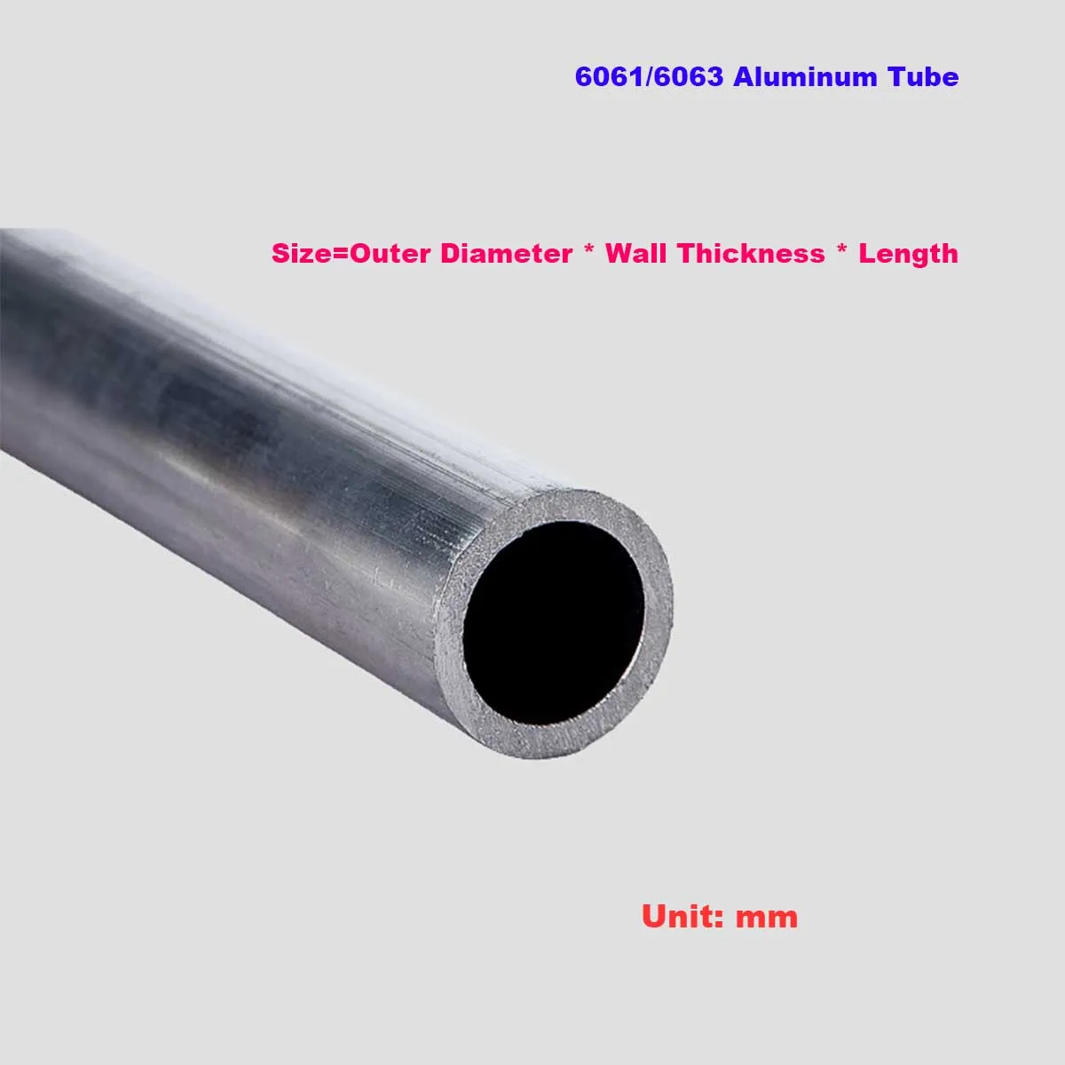 

6061/6063 Aluminum Tube Thick Walled Thin-Walled Tube Aluminum Alloy Tube 4 5 6 8 10 12 16 20mm Hollow Round Tube