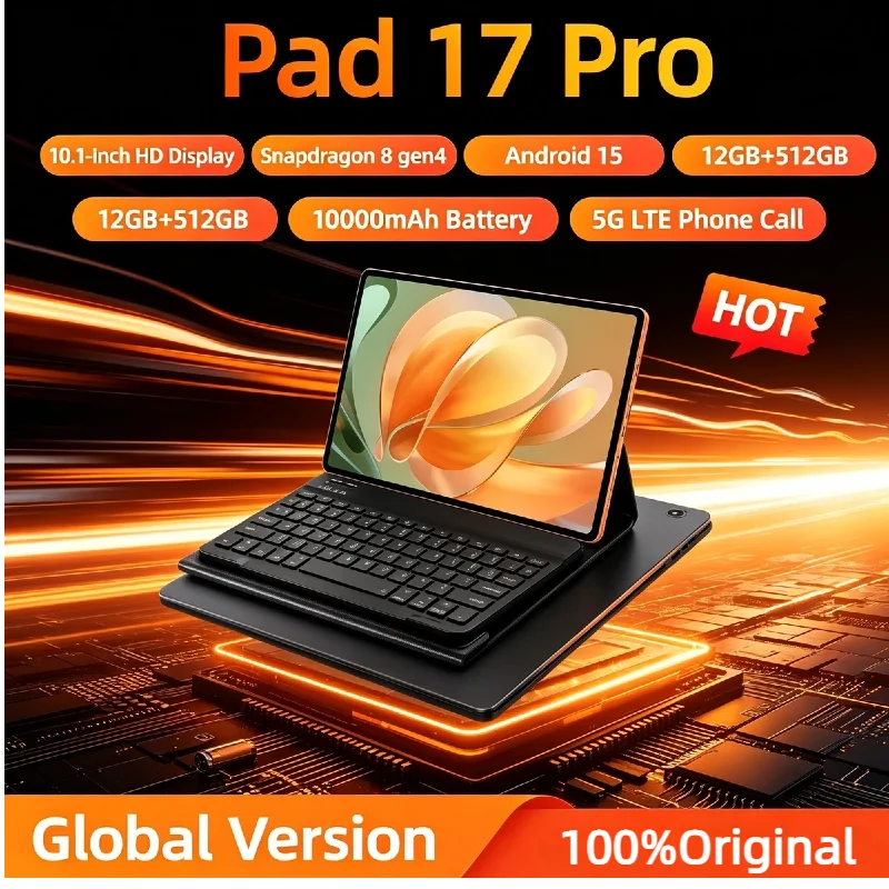 Original Mi Tab Pad 17 Pro Global Version 10.1" 4K HD Tablet PC 12GB 512GB 10000mAh 5G Dual SIM Card Bluetooth WiFi Tablet