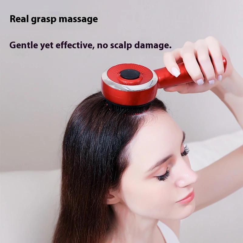 Electric Massage Comb with Vibration Red Light Therapy Scalp Brush Hair Growth Anti-Hair Loss Liquid Oil Applicator Hair Care