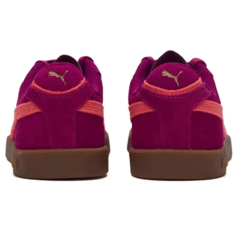 Unisex Puma 400717-23 Magenta Suede Low Top Skate Shoes, Gum Rubber Sole Classic Casual Sneakers For Street Daily Walking