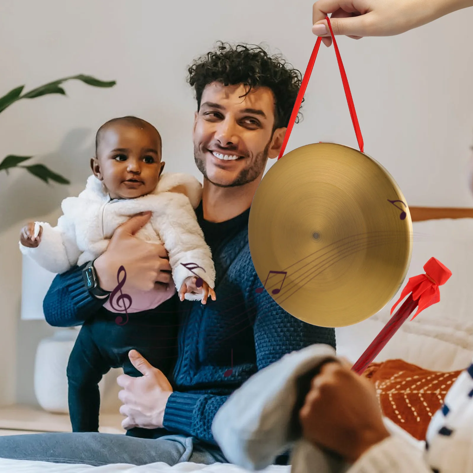 

30cm Alloy Gong Crisp Sound for Party Dancing Concert Music Instrument Interesting Chinese Music Instrument Percussion